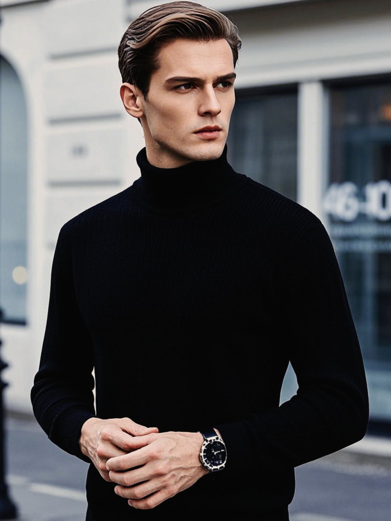 WL Boutique Men | Elegant High-Neck Turtleneck Sweater