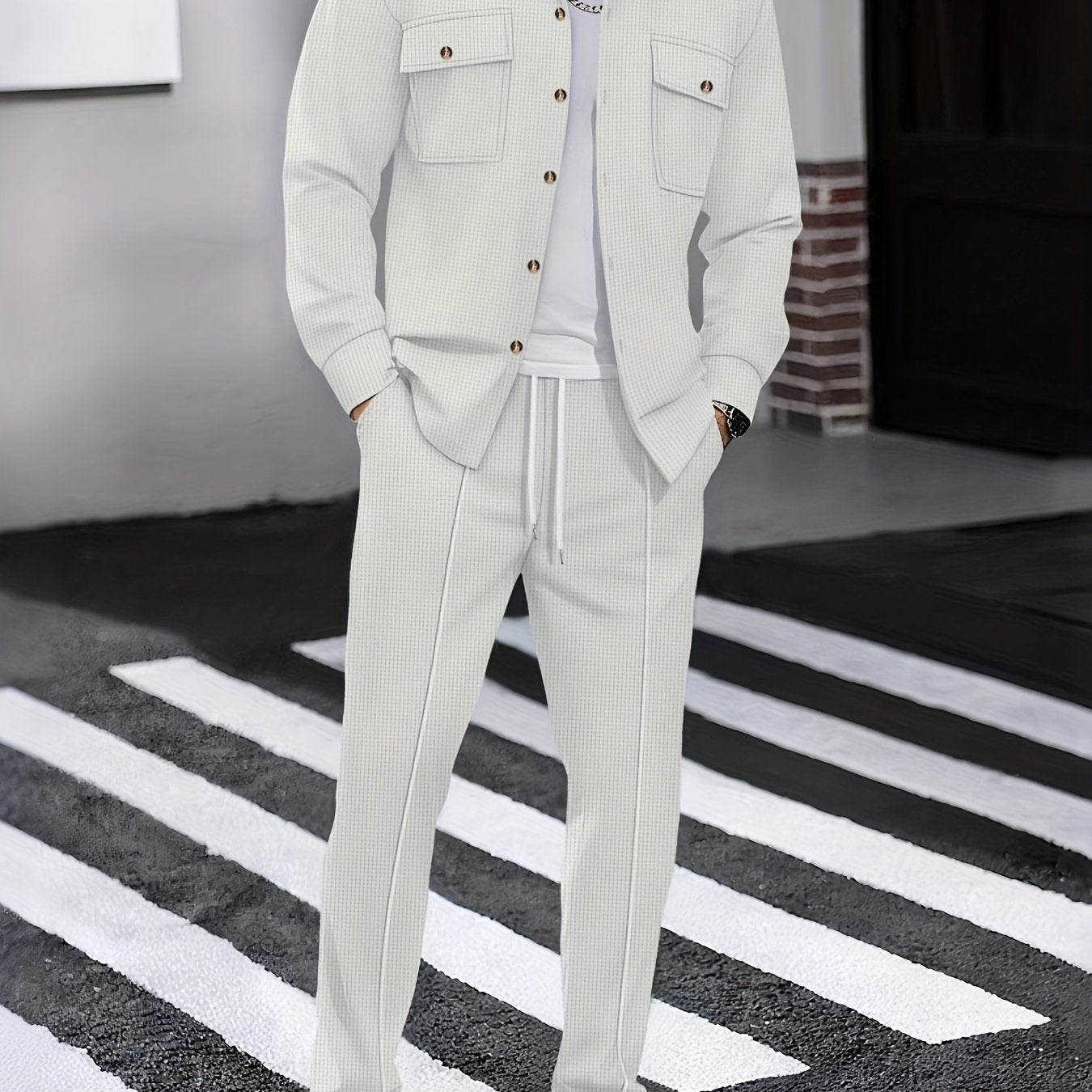 WL Boutique | Men’s Two-Piece Autumn/Winter Casual Set – Turn-Down Collar Shirt &amp; Trousers