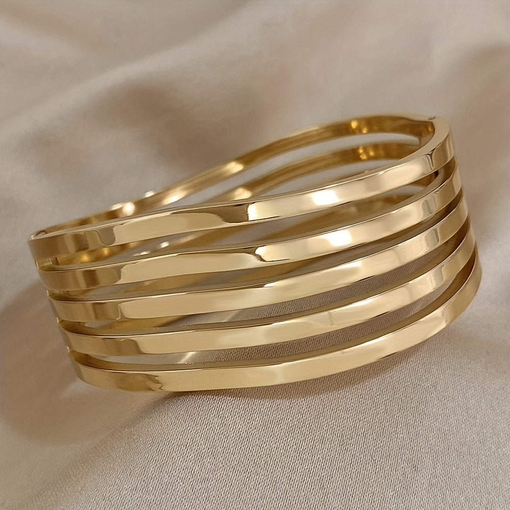 WL Boutique | Five-Layer Wavy Stainless Steel Bangle