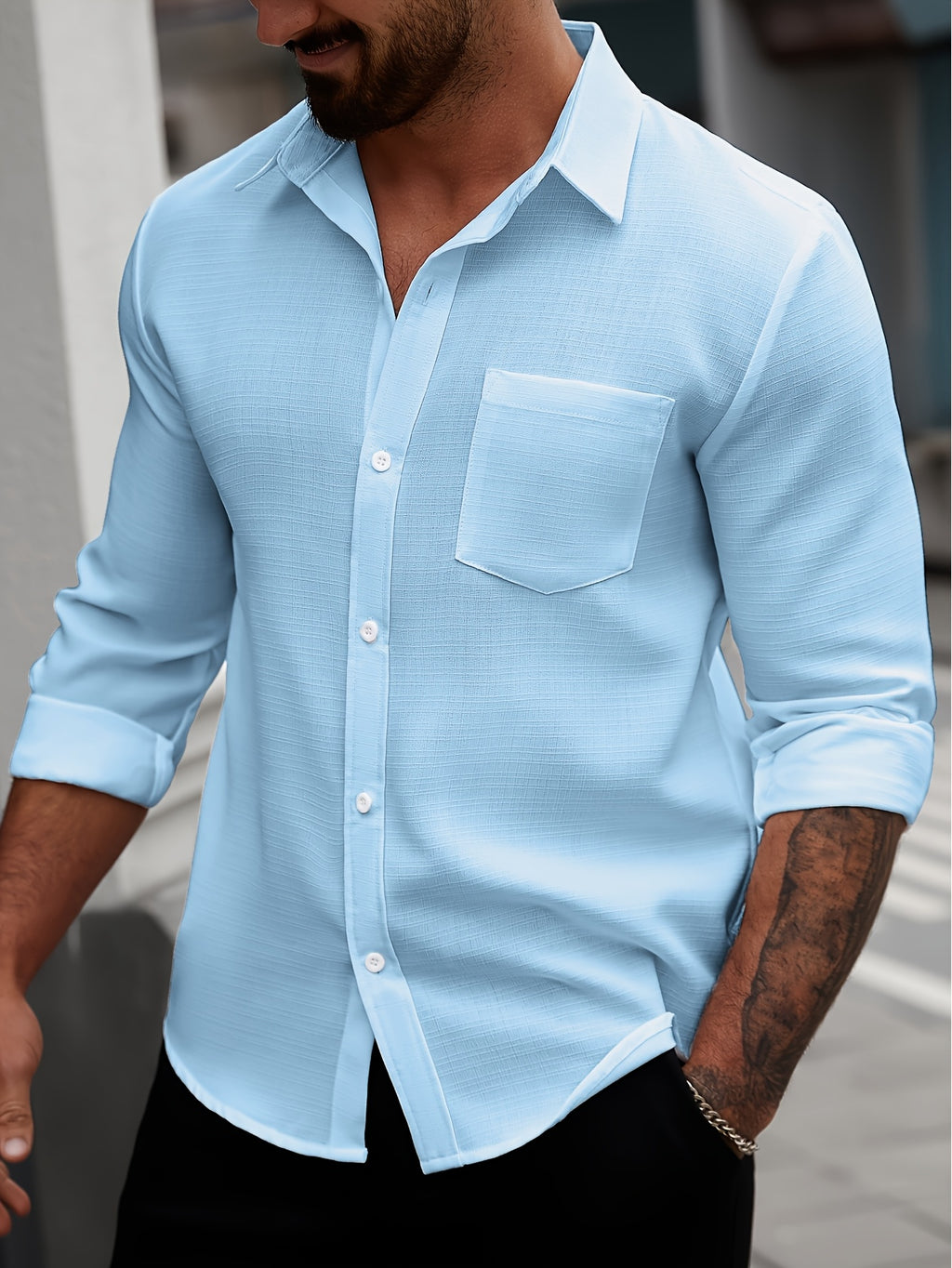 WL Boutique Men | Classic White Long-Sleeve Dress Shirt