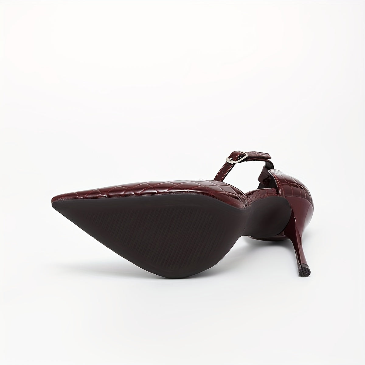 WL Boutique | Burgundy Snake-Print Pointed-Toe Stiletto Heels