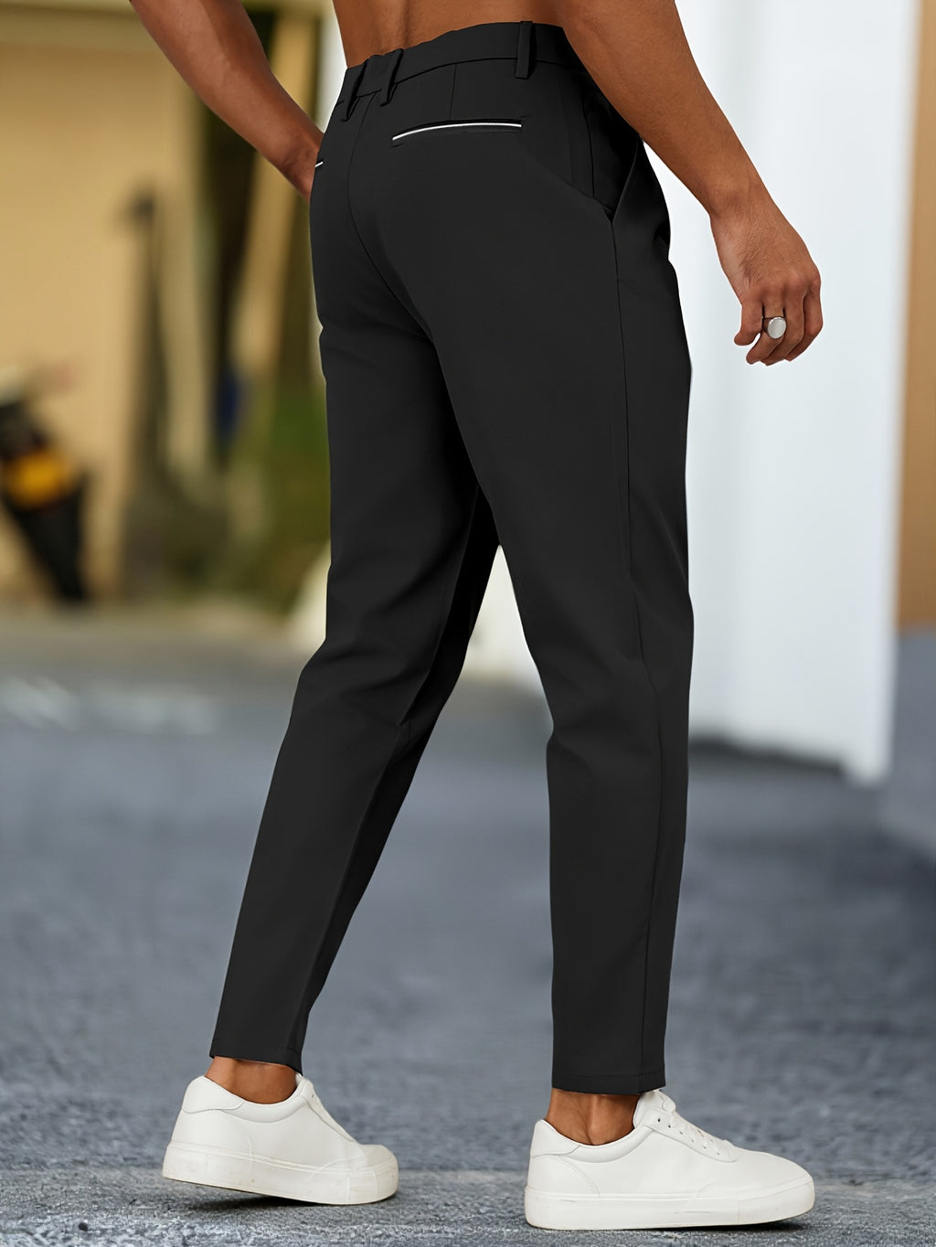 WL Boutique Men | Beige Pleated Business Casual Trousers