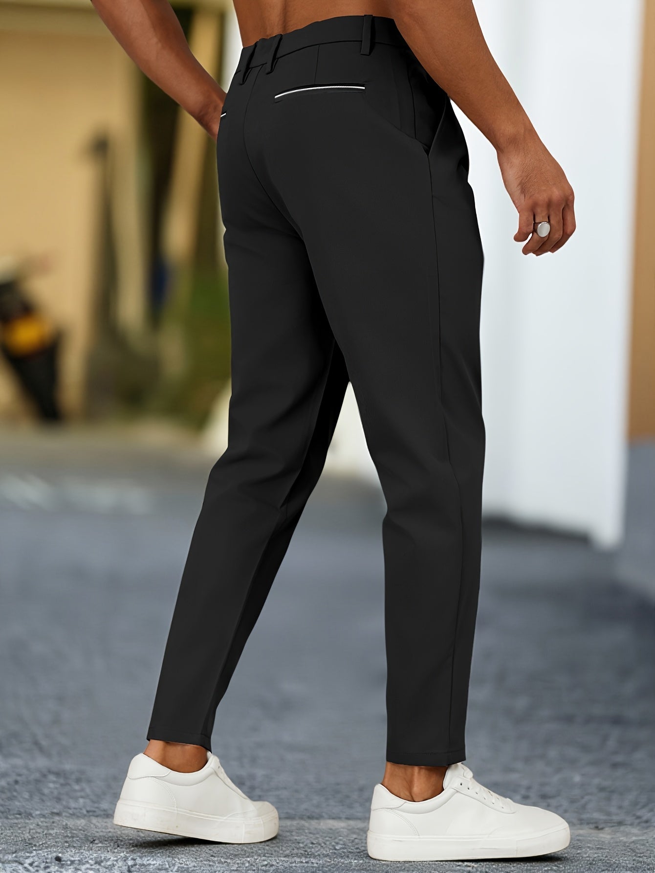 WL Boutique Men | Beige Pleated Business Casual Trousers