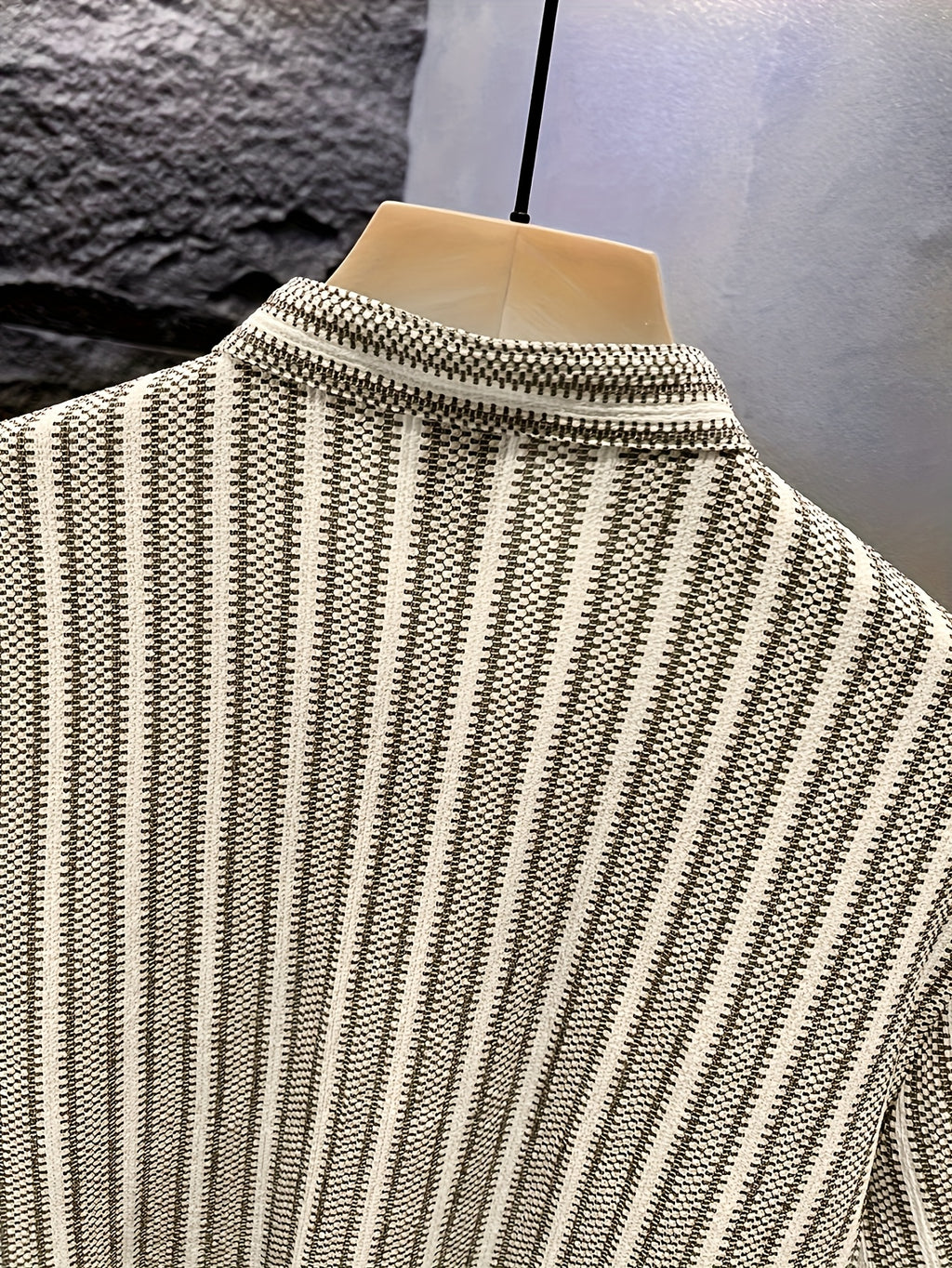 WL Boutique | Men’s Casual Striped Long-Sleeve Shirt – Classic Stand Collar Design