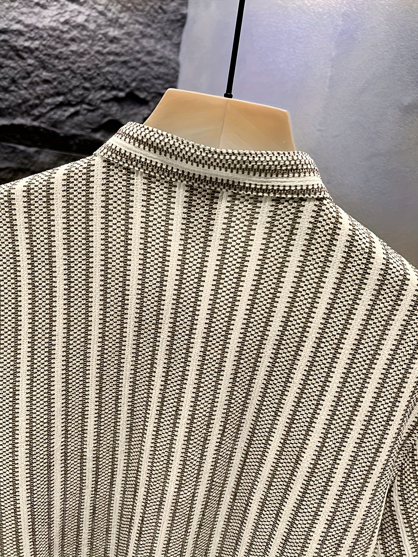 WL Boutique | Men’s Casual Striped Long-Sleeve Shirt – Classic Stand Collar Design