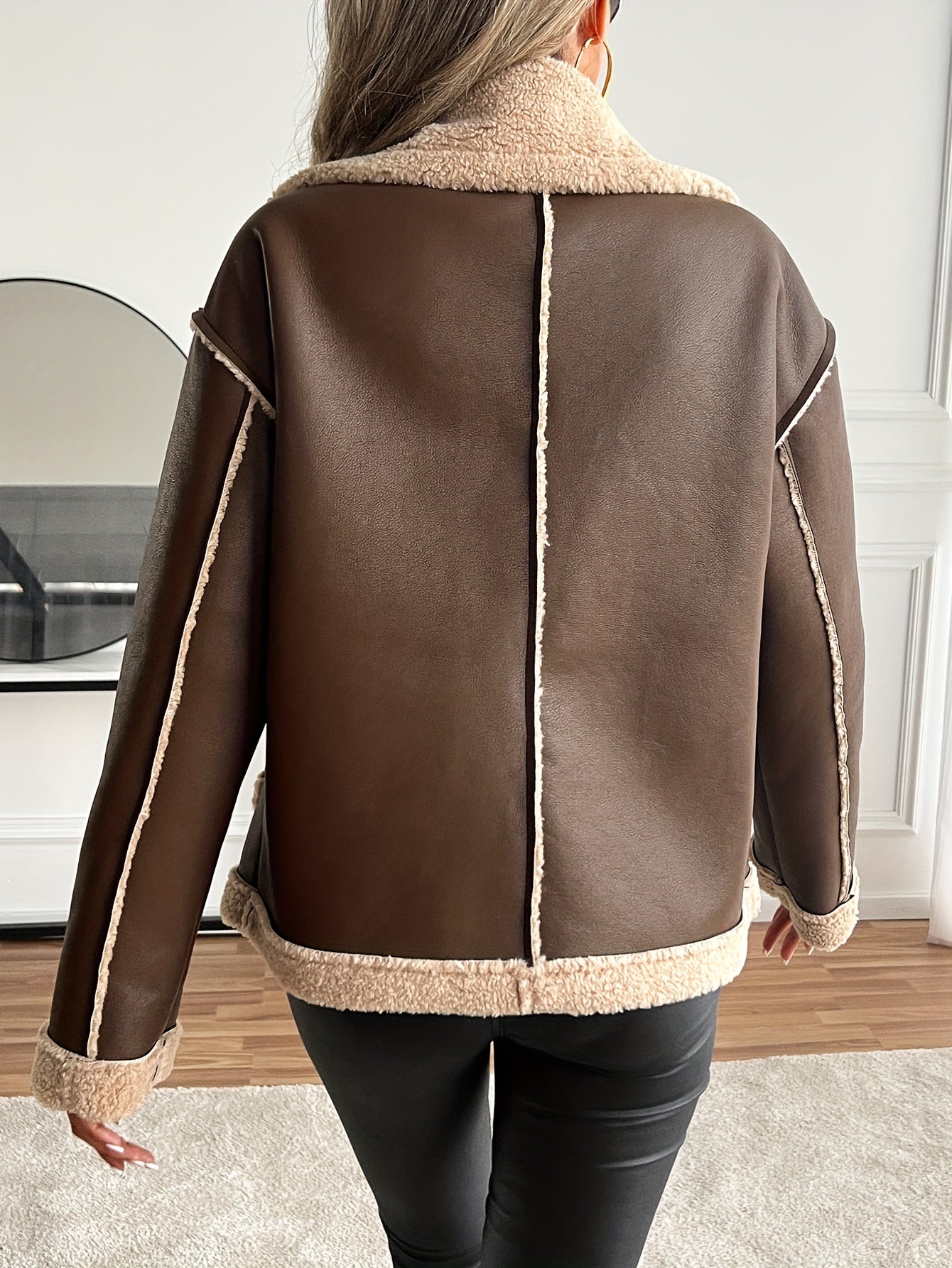 WL Boutique | Elegant Faux Fur-Lined Motorcycle Jacket