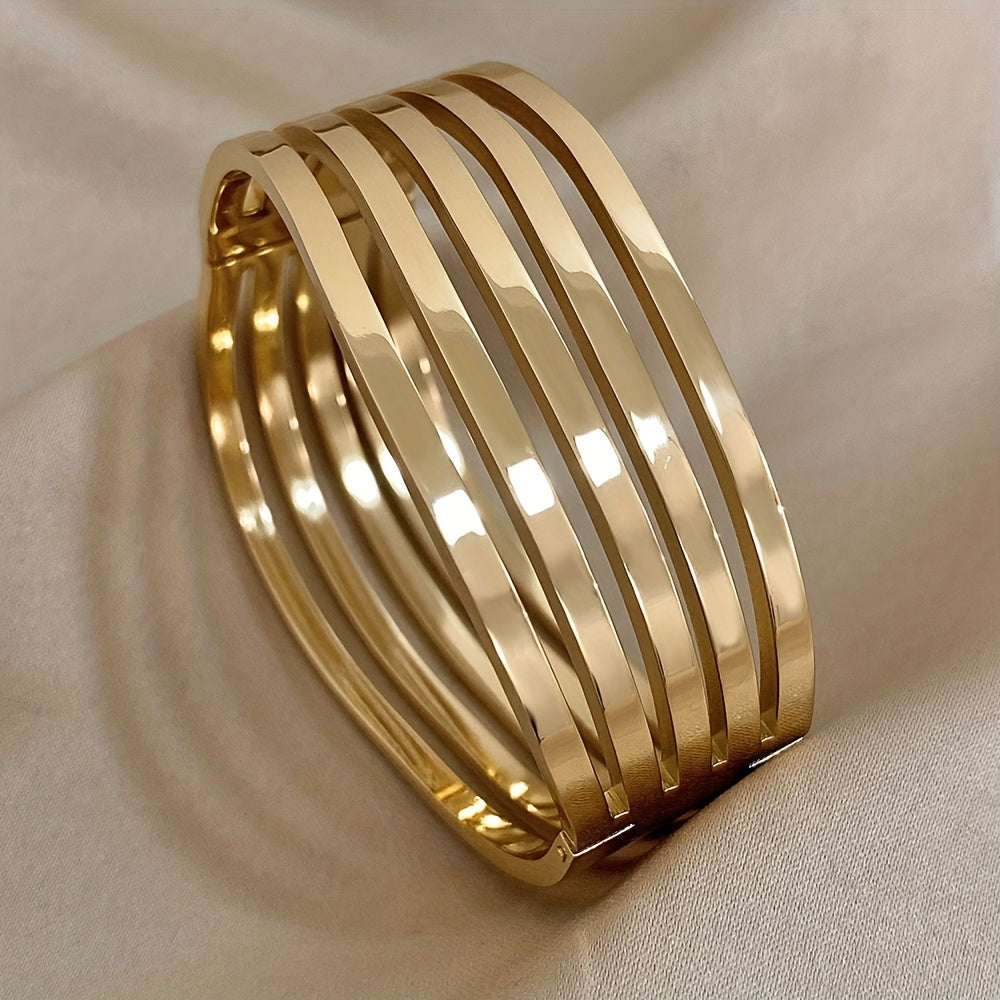 WL Boutique | Five-Layer Wavy Stainless Steel Bangle