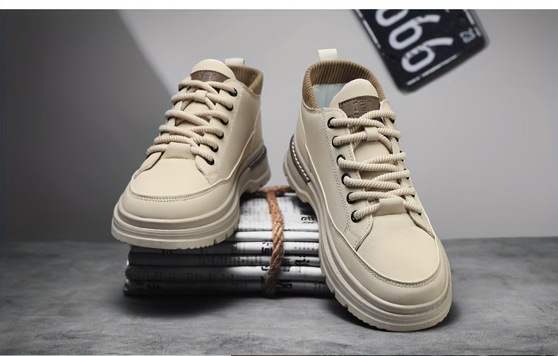 WL Boutique Men | Retro Brown Low-Top Lace-Up Sneakers