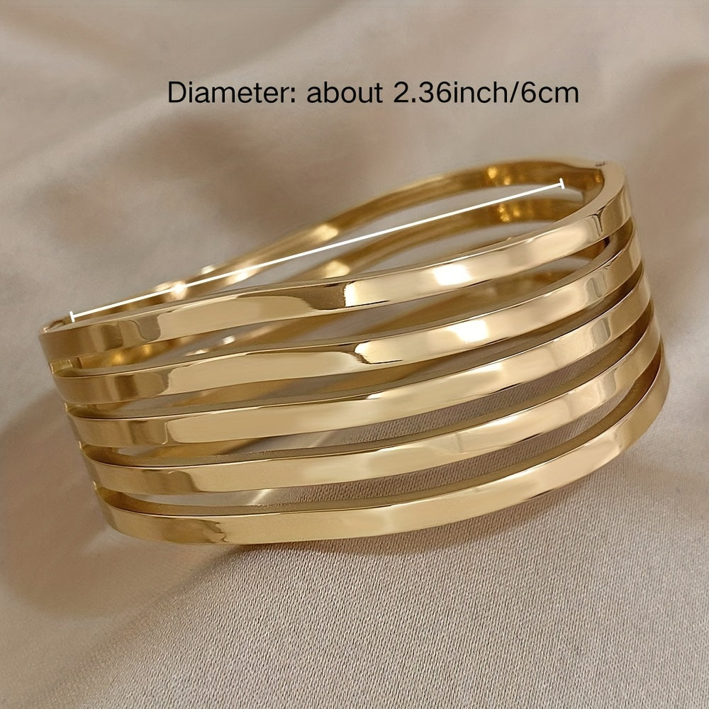 WL Boutique | Five-Layer Wavy Stainless Steel Bangle