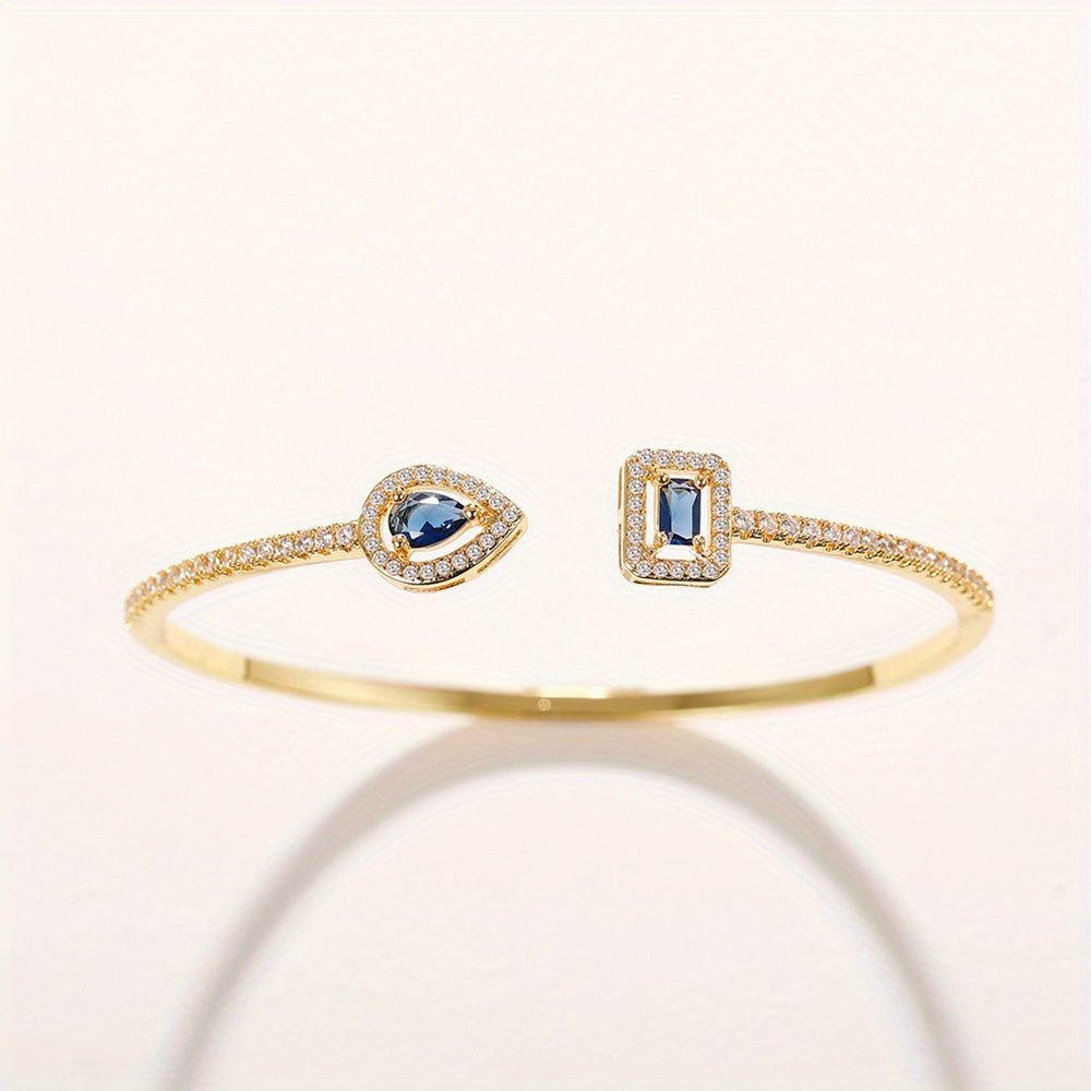 WL Boutique | Elegant Geometric Cuff Bracelet with Cubic Zirconia