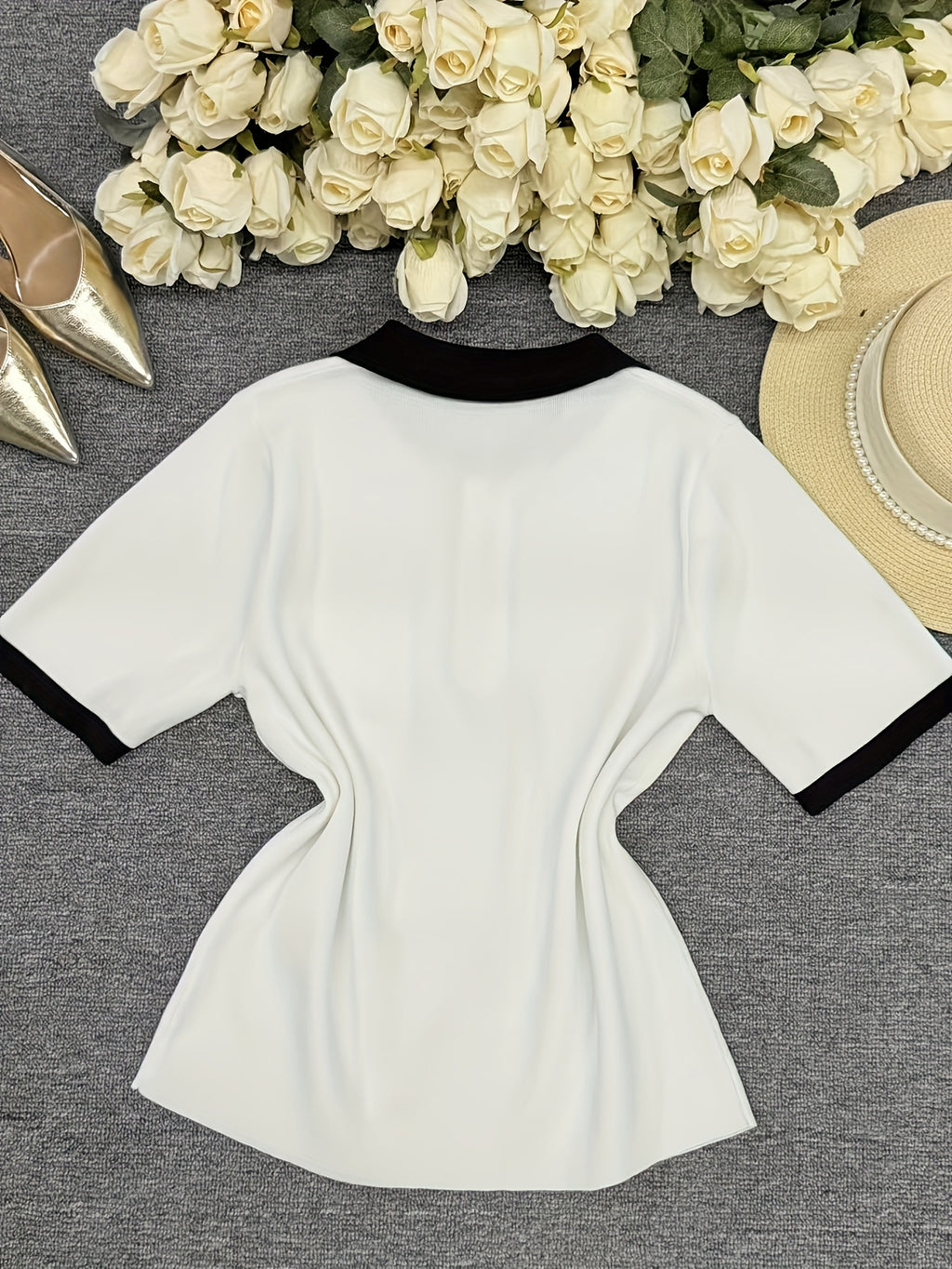 WL Boutique | Navy &amp; White Half-Zip Color Block Sweater