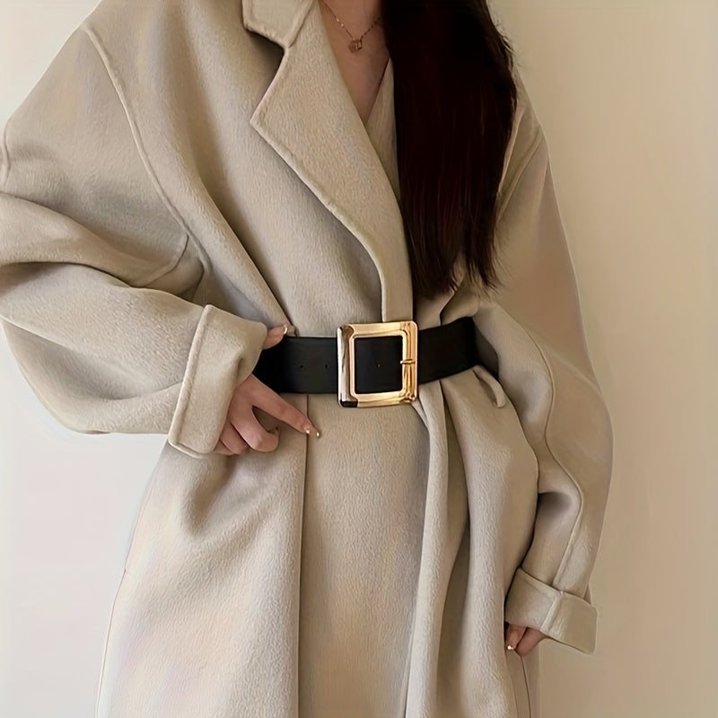 WL Boutique | Vintage Black Wide Belt with Fashion Buckle