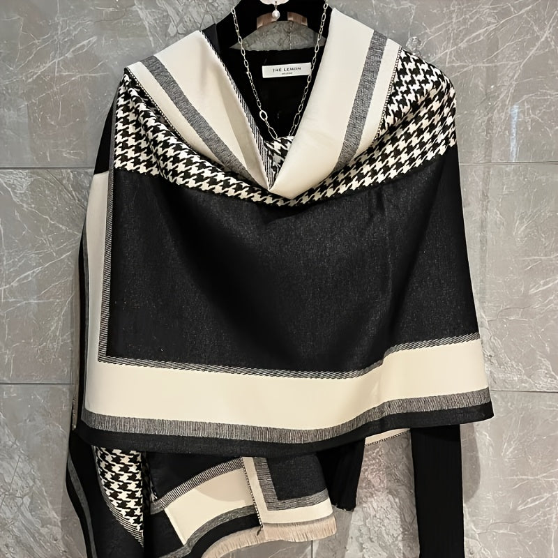 WL Boutique | Elegant Houndstooth Scarf Wrap