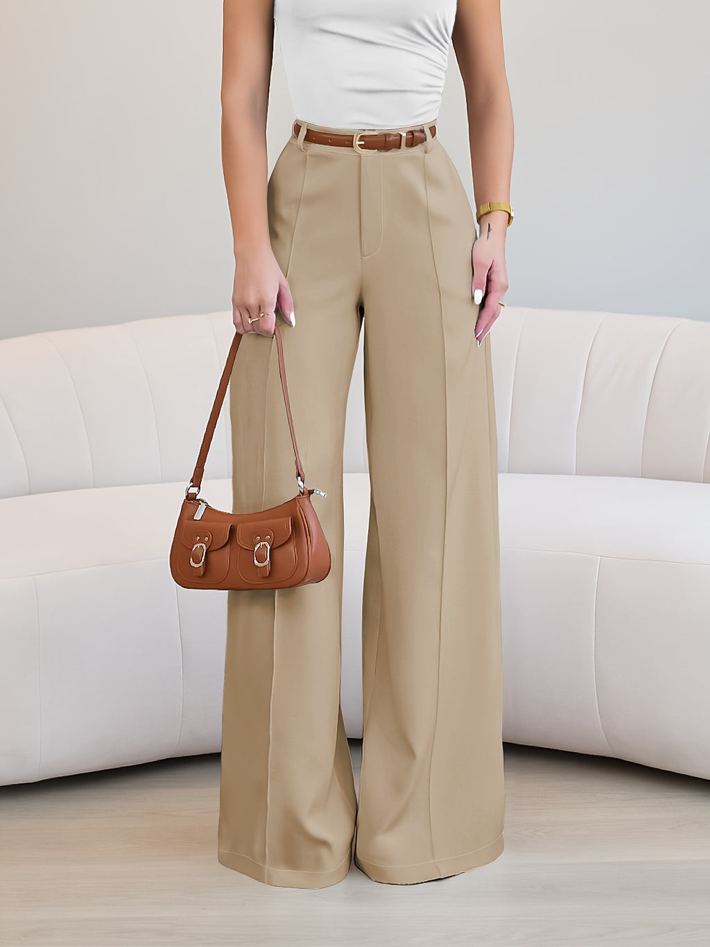 Bruna Aeppli by WL Boutique | Elegant Solid Wide-Leg Pants – Timeless Simplicity with Modern Grace