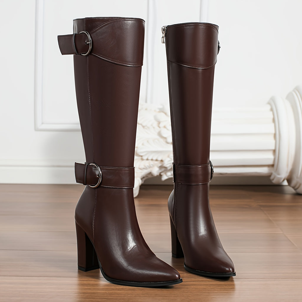 WL Boutique | Brown Chunky High-Heel Winter Boots