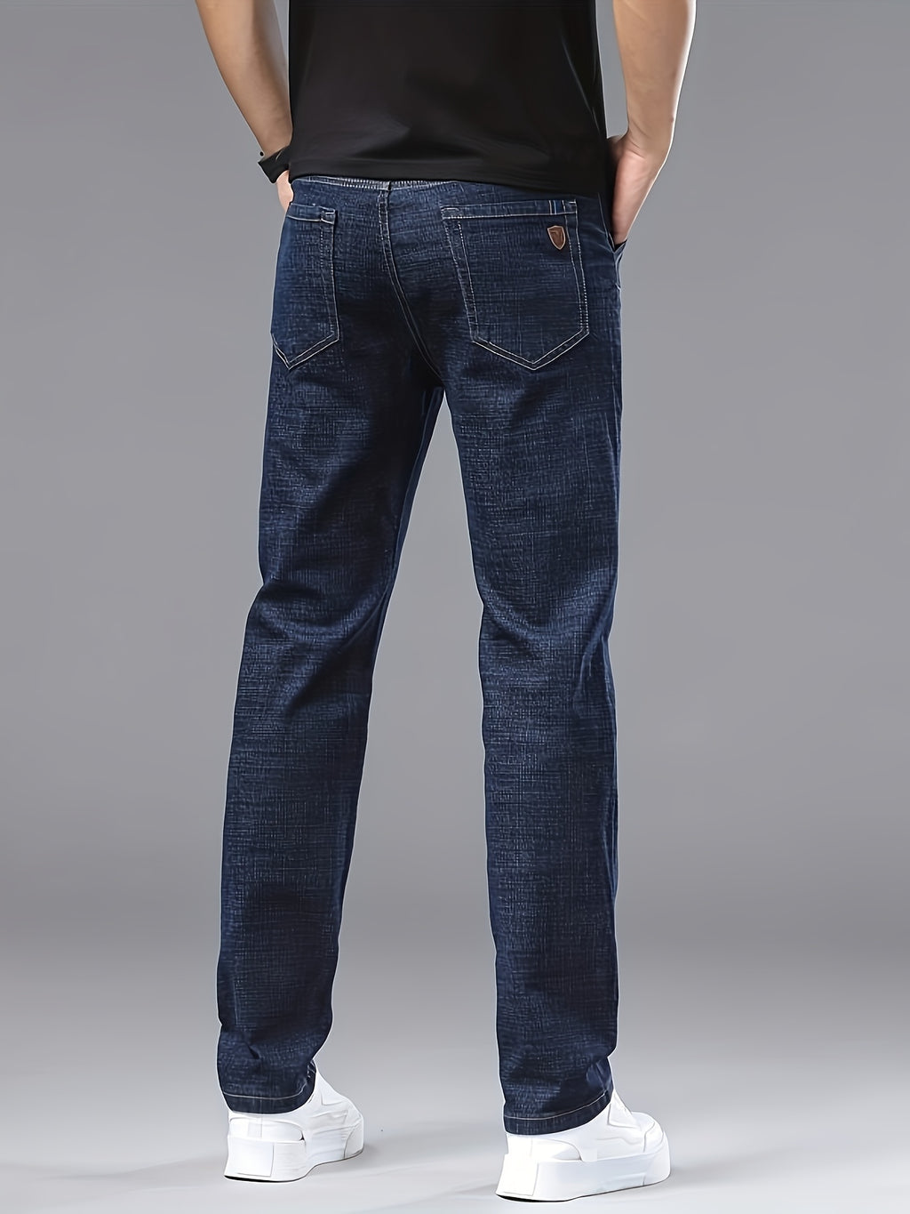 WL Boutique | Men’s Slim-Fit Stretch Denim Jeans – Dark Blue Business Casual
