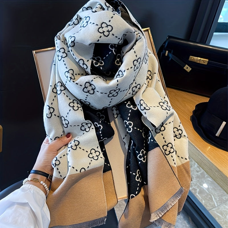 WL Boutique | Elegant Double-Sided Floral Scarf Wrap