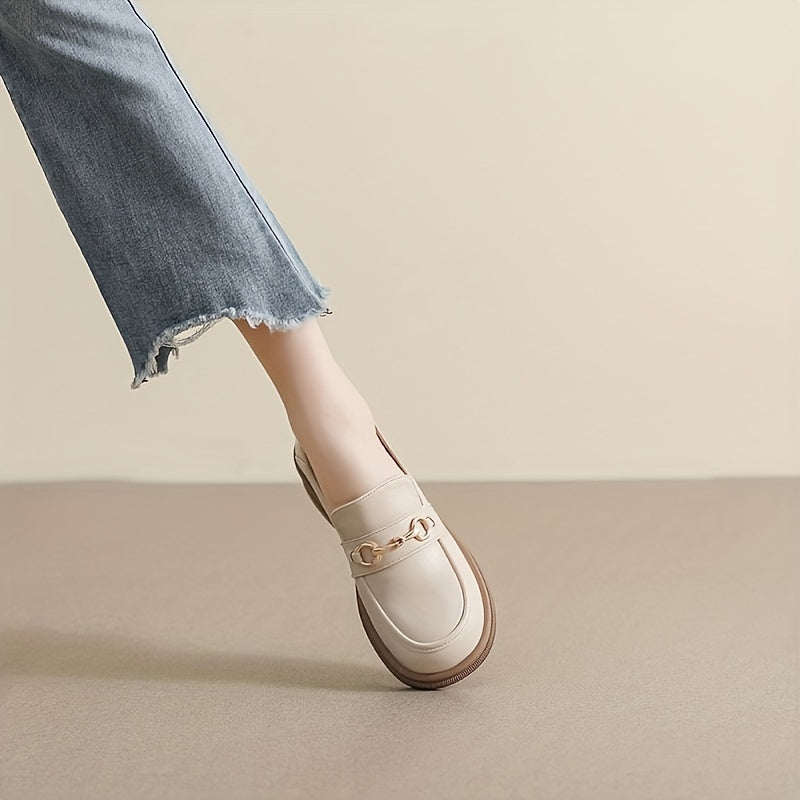 WL Boutique | Vintage Penny Loafers with Chain Detail – Elegant All-Season Slip-Ons