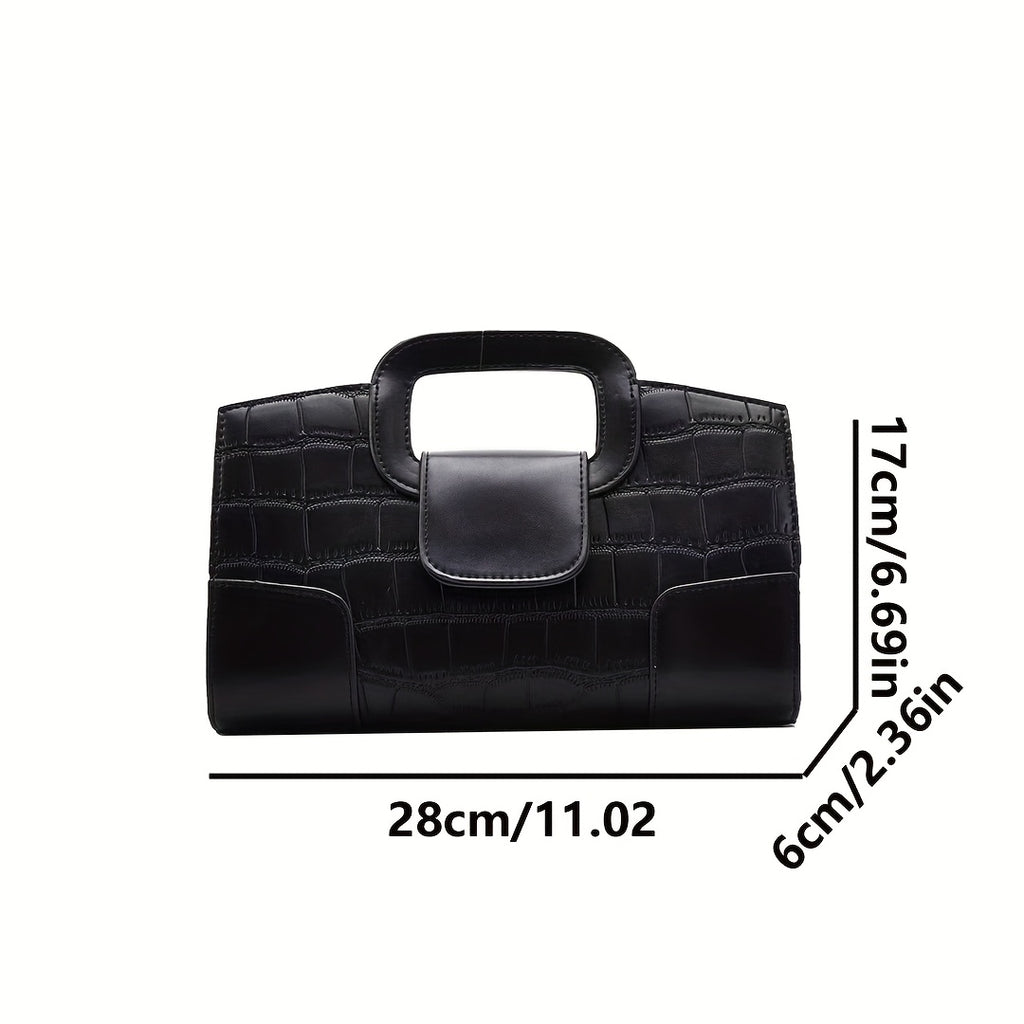 WL Boutique | Crocodile-Pattern Shoulder &amp; Crossbody Bag – Timeless Brown Elegance