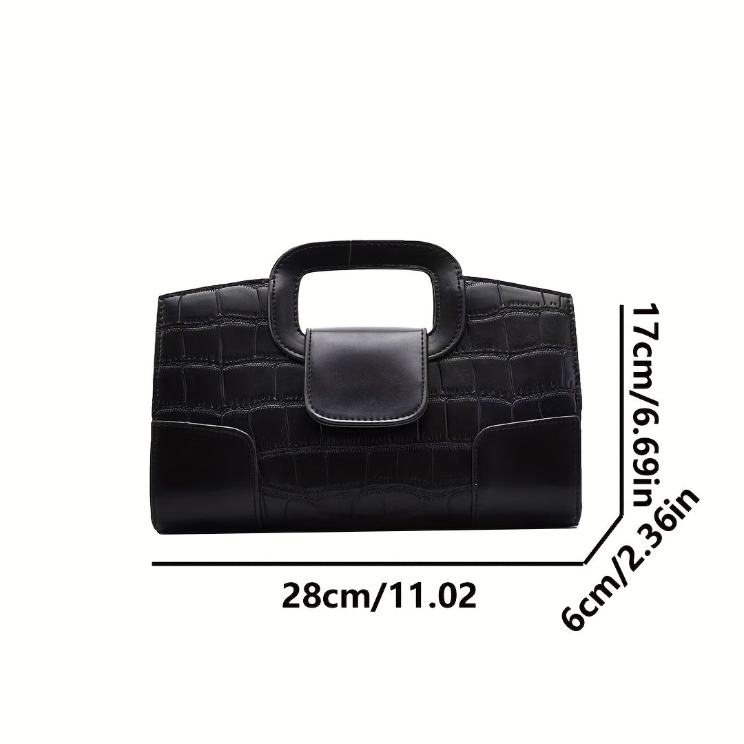 WL Boutique | Crocodile-Pattern Shoulder &amp; Crossbody Bag – Timeless Brown Elegance
