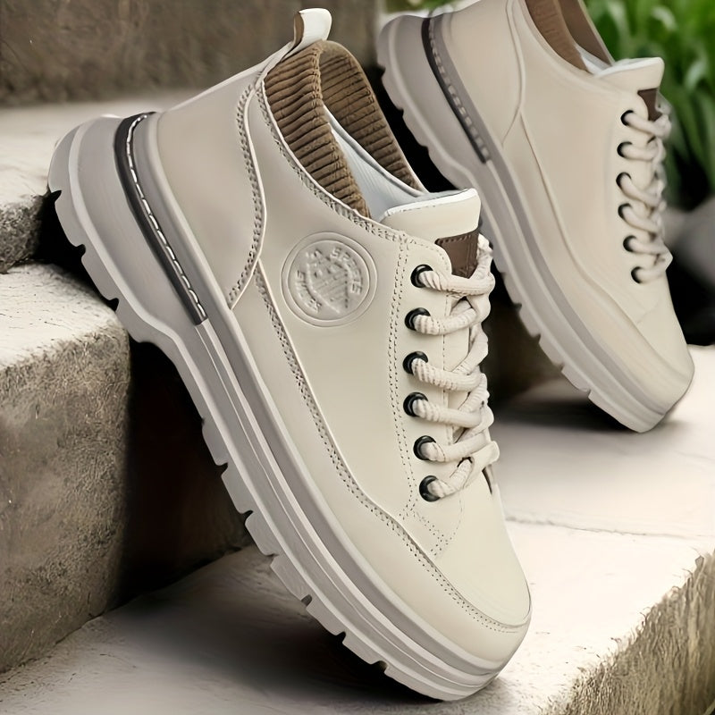 WL Boutique Men | Retro Brown Low-Top Lace-Up Sneakers